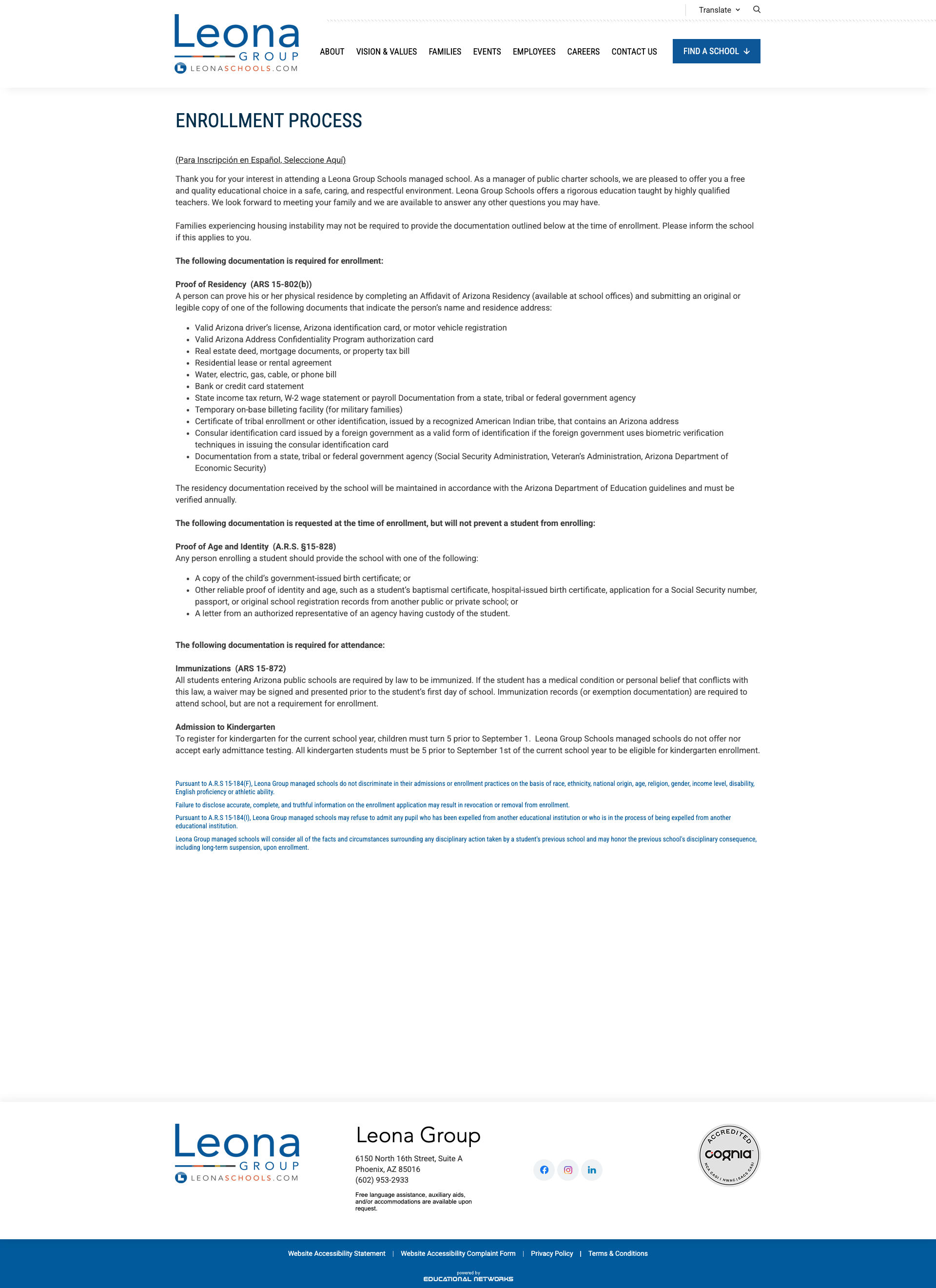 Educational Networks Enrollment